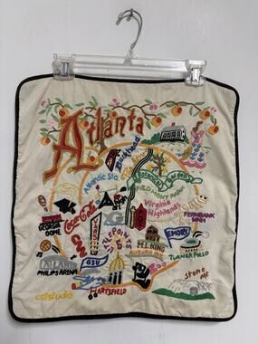 CATSTUDIO Embroidered Pillow Geography Collection ATLANTA Georgia 20x20 FLAWS